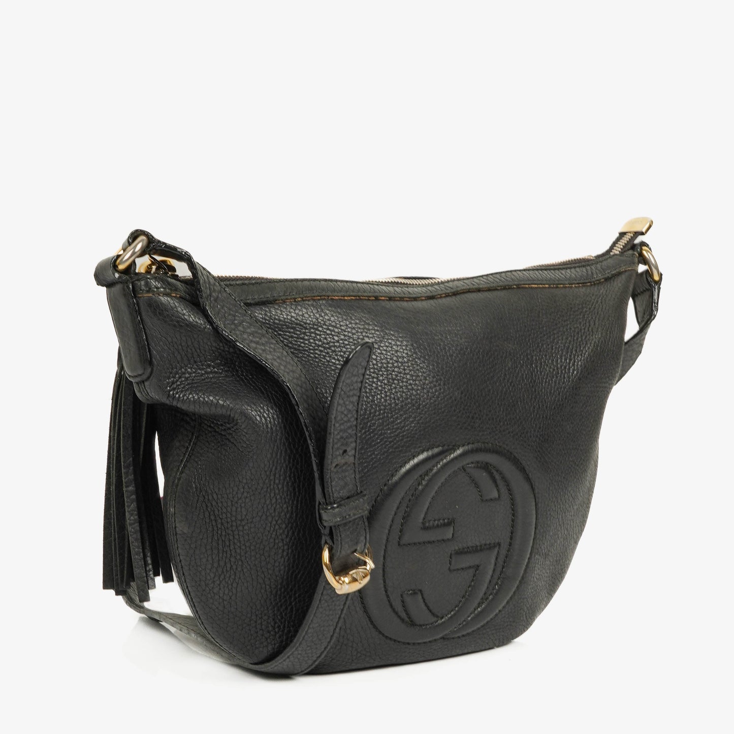 Gucci Soho Tasche aus schwarzem genarbtem Leder