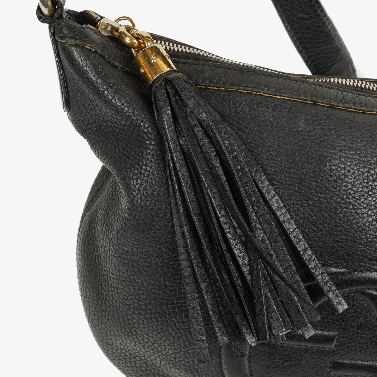 Gucci Soho Tasche aus schwarzem genarbtem Leder