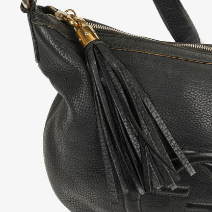 Gucci Soho Tasche aus schwarzem genarbtem Leder