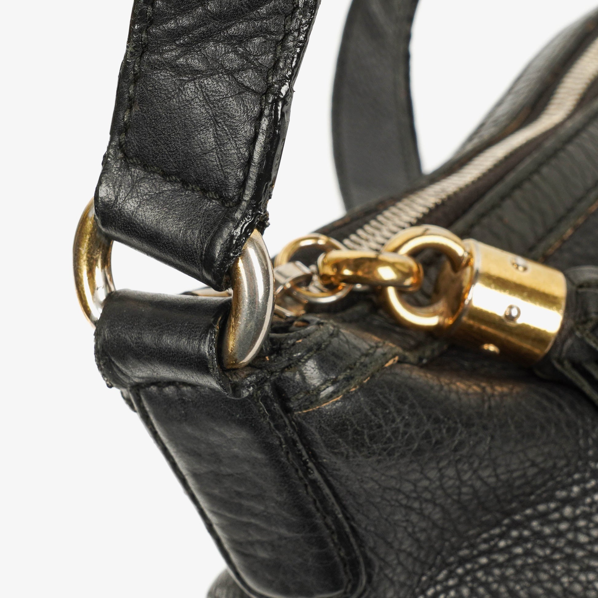 Gucci Soho Tasche aus schwarzem genarbtem Leder