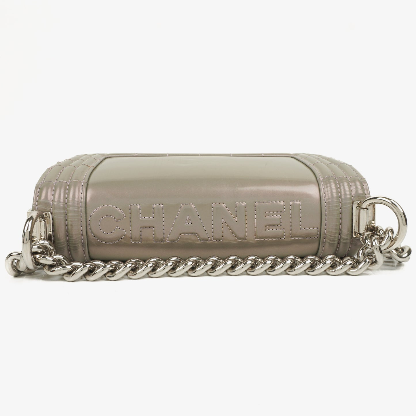 Chanel kleine Boy Flap Tasche aus helllila irisierendem glänzendem Kalbsleder