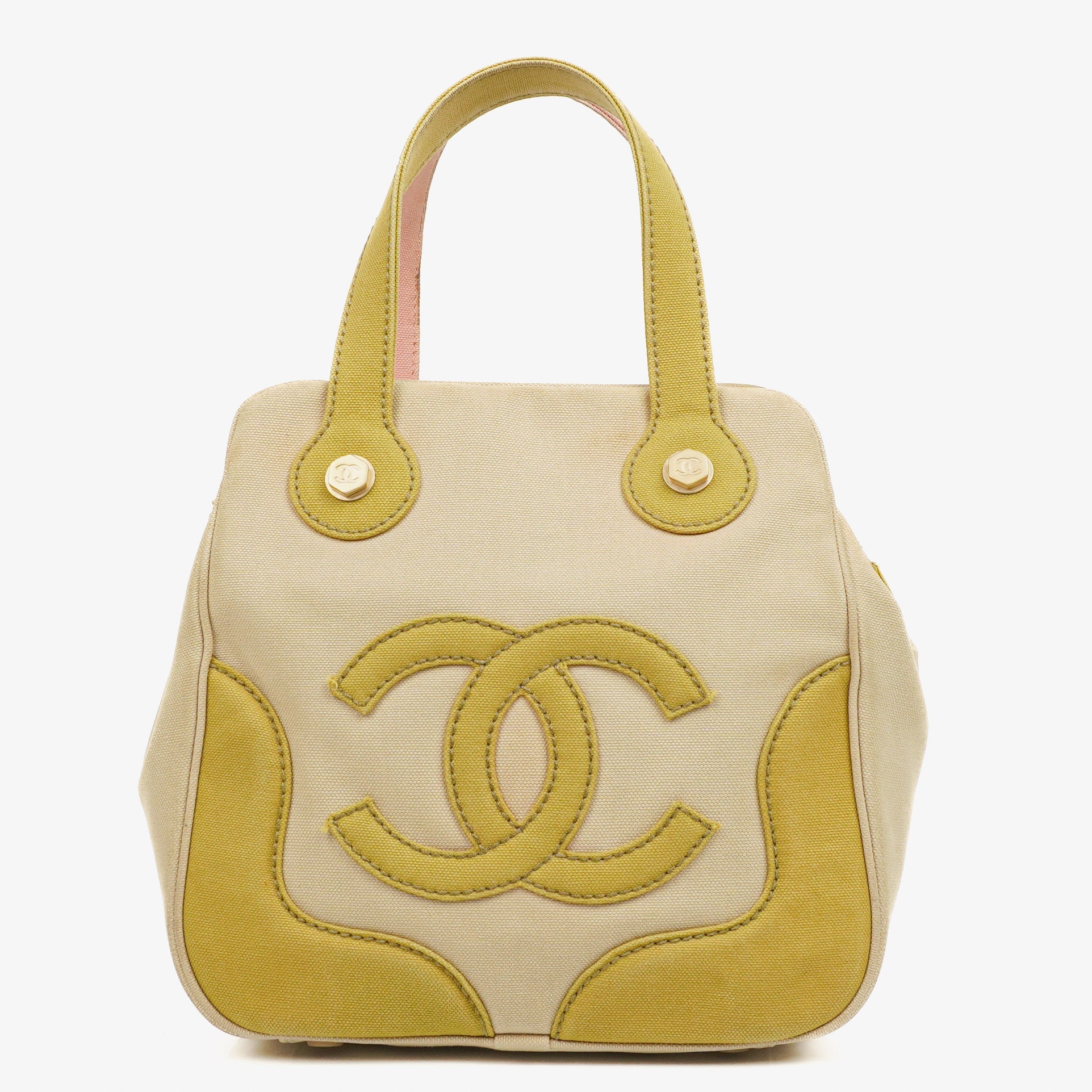 Chanel Vintage Marshmallow CC Tragetasche aus Canvas