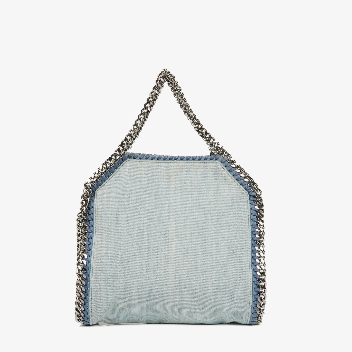 Stella McCartney Falabella Mini Tote aus blauem Denim mit Blumen
