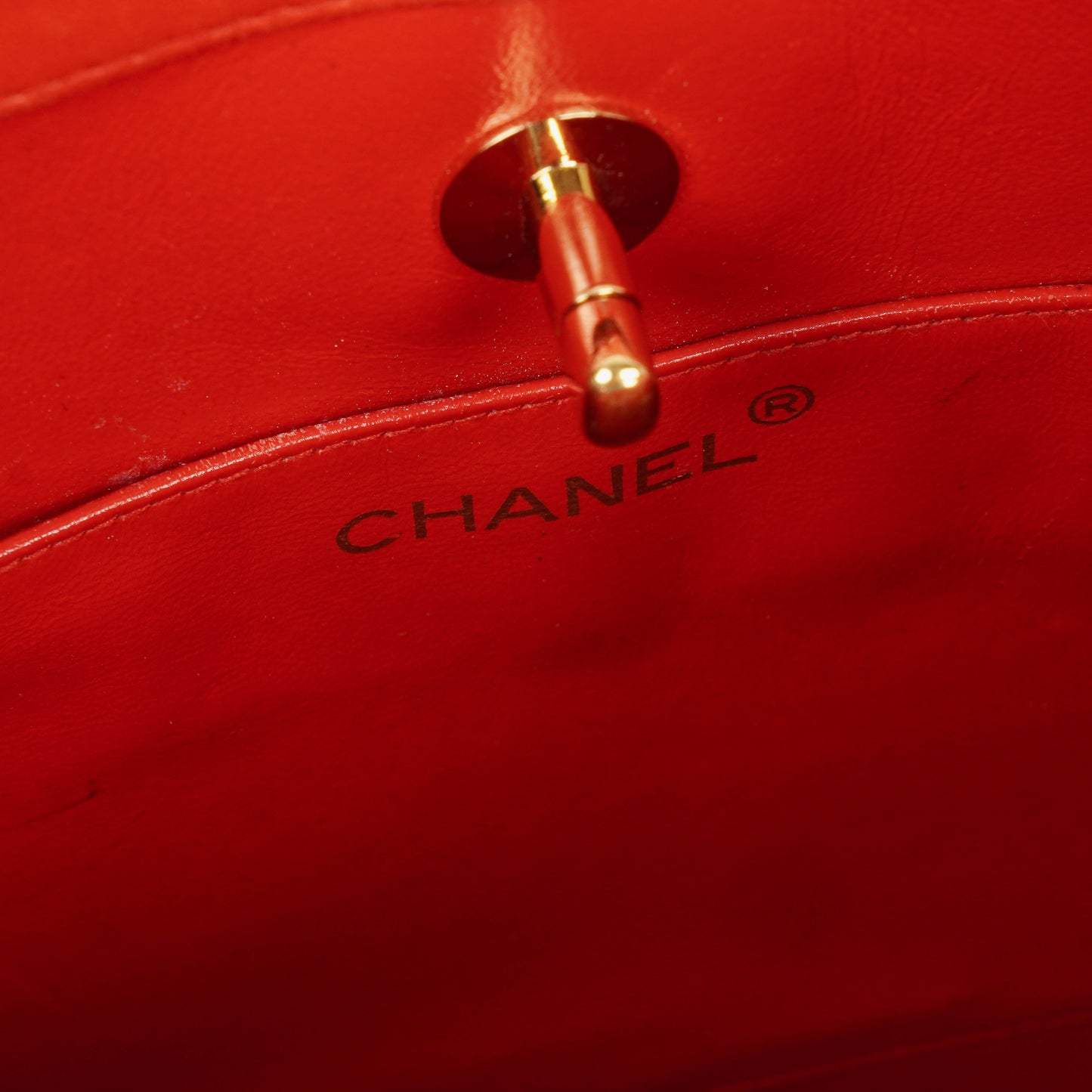 Chanel Small 31 Vintage Shopping Tote aus rotem gestepptem Lammleder
