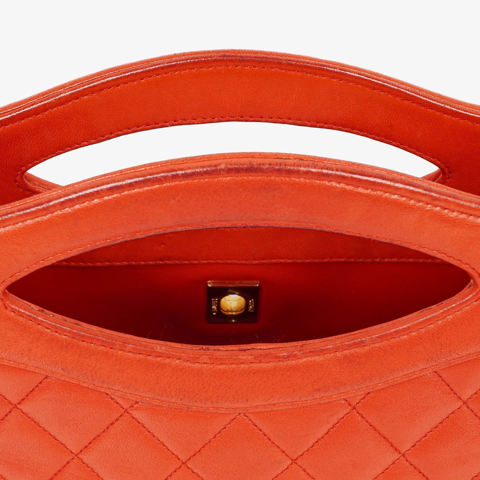 Chanel Small 31 Vintage Shopping Tote aus rotem gestepptem Lammleder