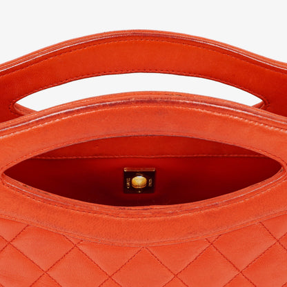 Chanel Small 31 Vintage Shopping Tote aus rotem gestepptem Lammleder