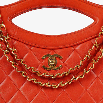 Chanel Small 31 Vintage Shopping Tote aus rotem gestepptem Lammleder