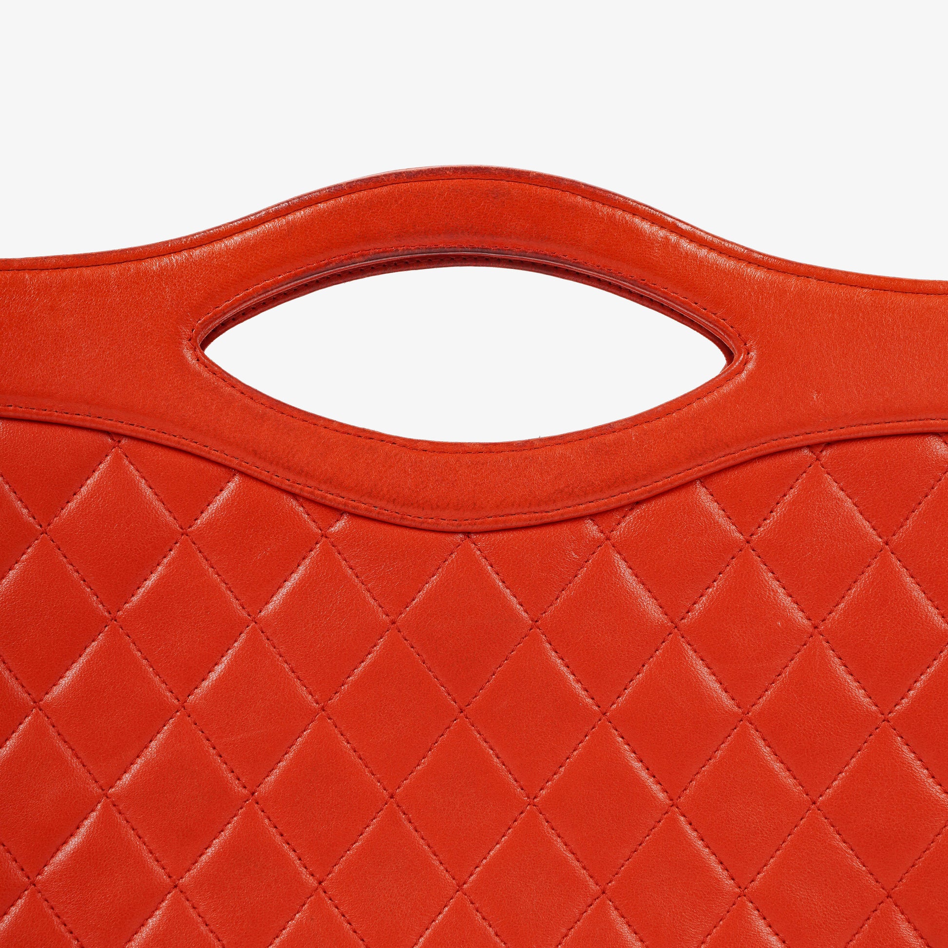 Chanel Small 31 Vintage Shopping Tote aus rotem gestepptem Lammleder