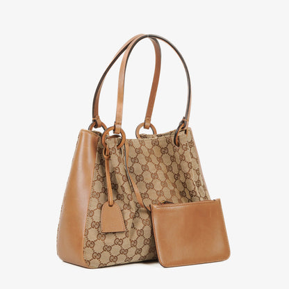 Gucci GG Canvas Tote Bag in Beige