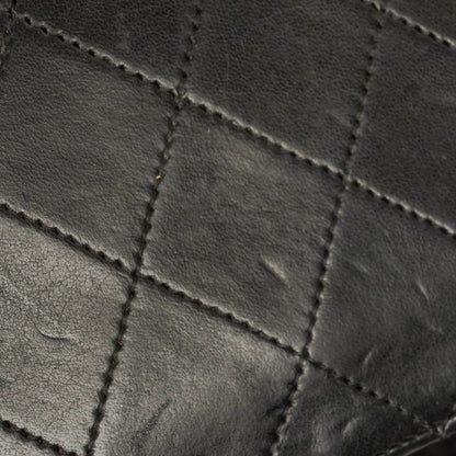 Chanel Classic Full Flap Bag aus schwarzem gestepptem Leder mit 24K vergoldeter Hardware