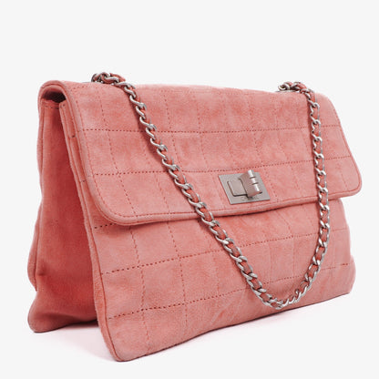 Chanel Chocolate Bar Mademoiselle Flap Tasche aus rosa Wildleder