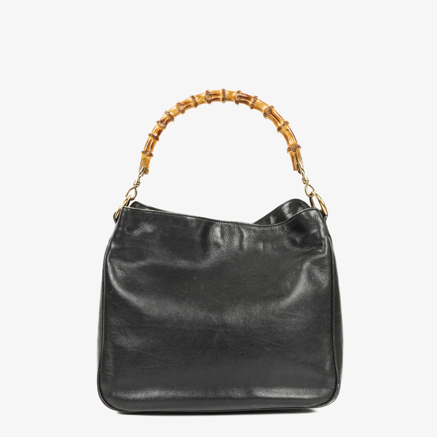 Gucci Bamboo Top Handle Hobo-Tasche aus schwarzem Leder