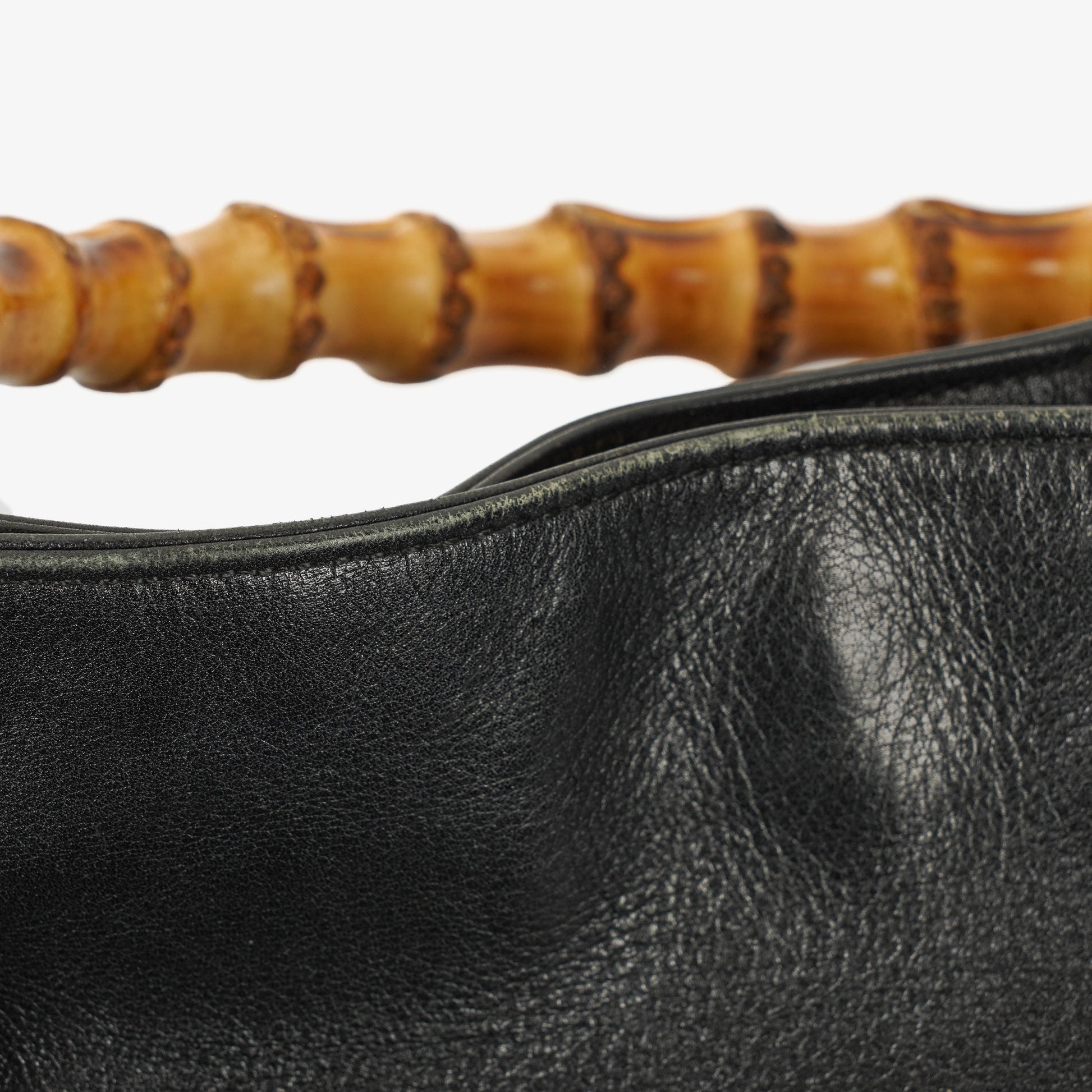 Gucci Bamboo Top Handle Hobo-Tasche aus schwarzem Leder