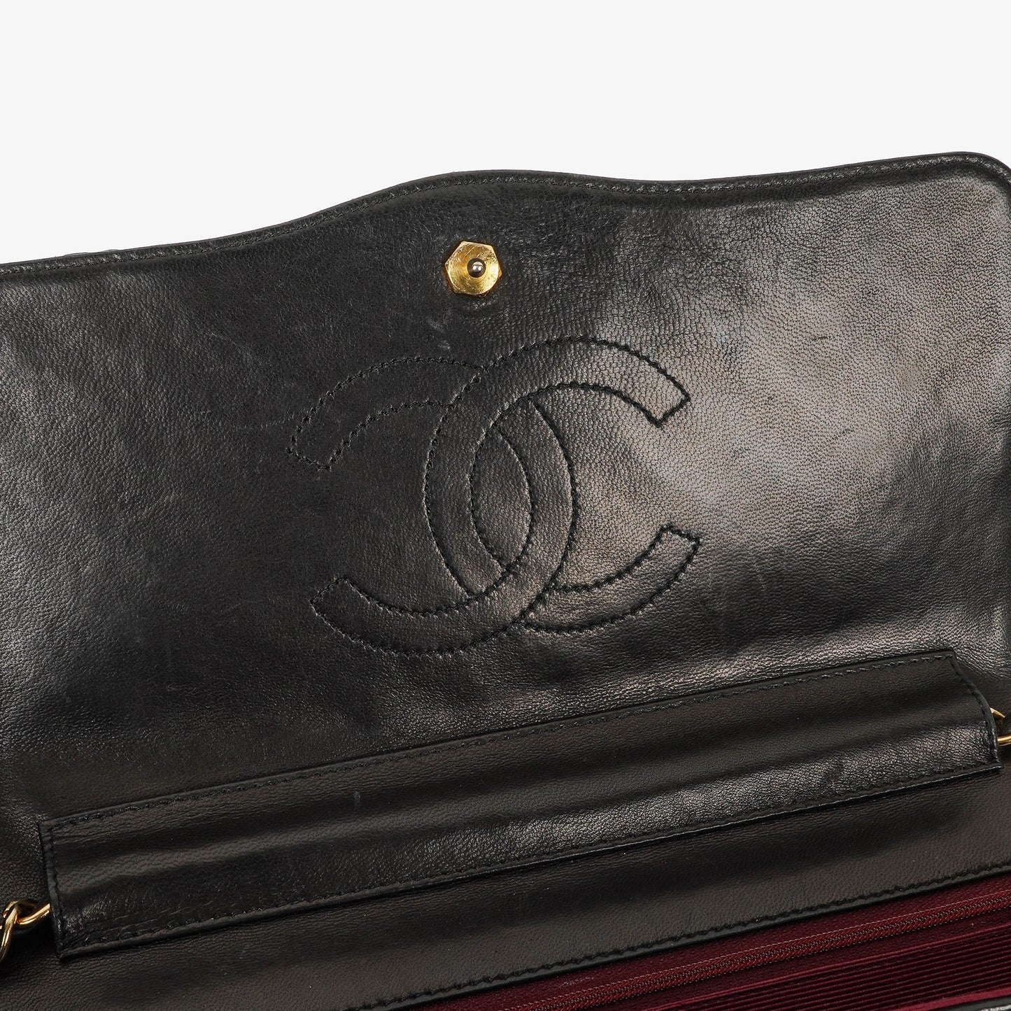 Chanel Classic Single Flap Bag aus schwarzem diagonal gestepptem Lammleder mit 24K vergoldeter Hardware