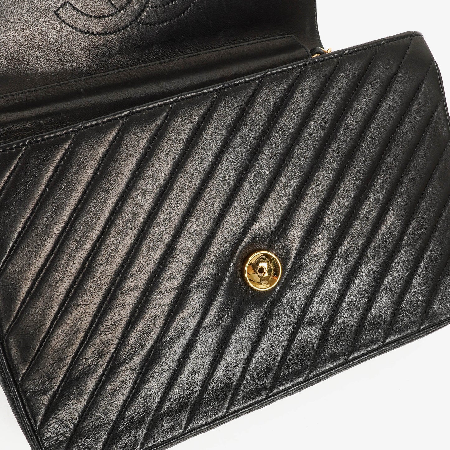 Chanel Classic Single Flap Bag aus schwarzem diagonal gestepptem Lammleder mit 24K vergoldeter Hardware