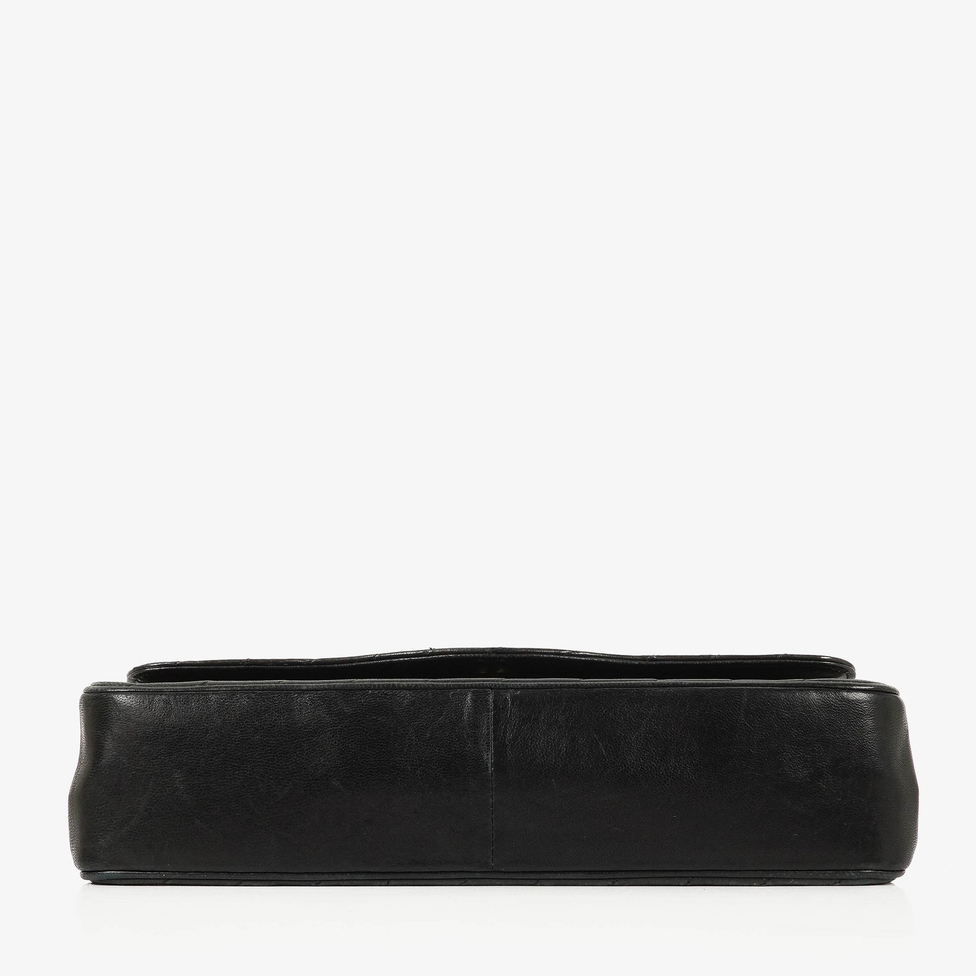 Chanel Classic Single Flap Bag aus schwarzem diagonal gestepptem Lammleder mit 24K vergoldeter Hardware