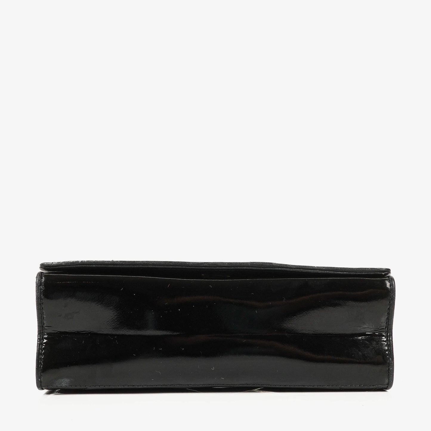Chanel CC Multi-Chain Schultertasche aus schwarzem Lackleder