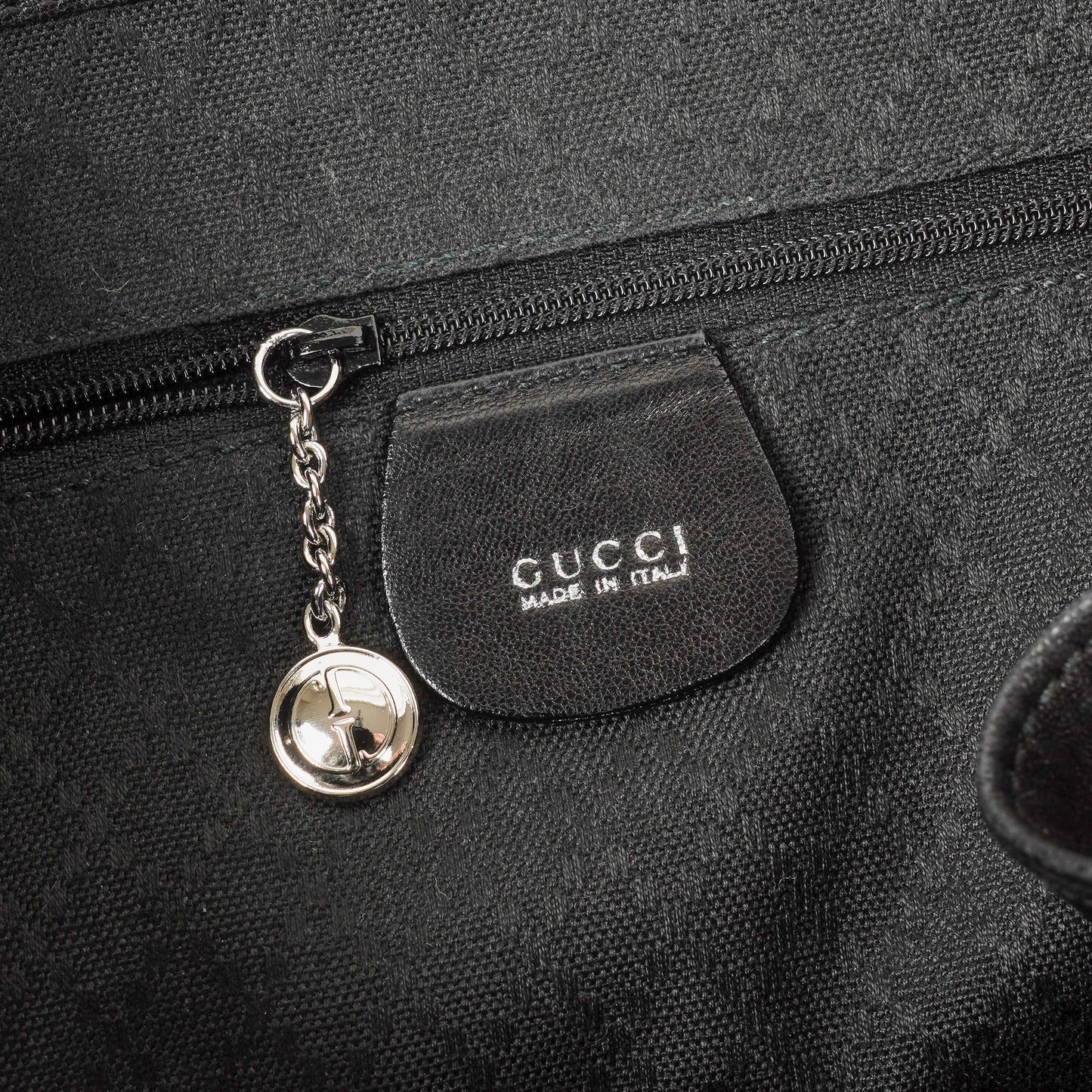 Gucci Vintage Bamboo Rucksack aus schwarzem Leder