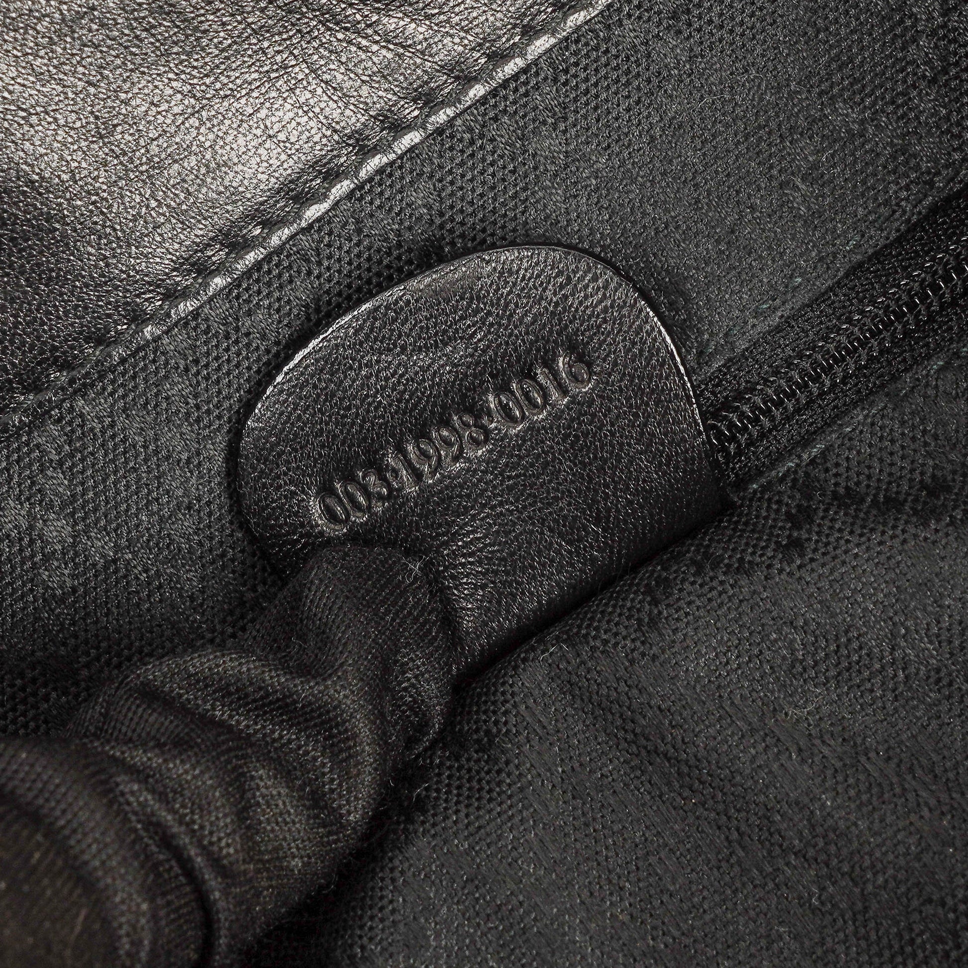 Gucci Vintage Bamboo Rucksack aus schwarzem Leder