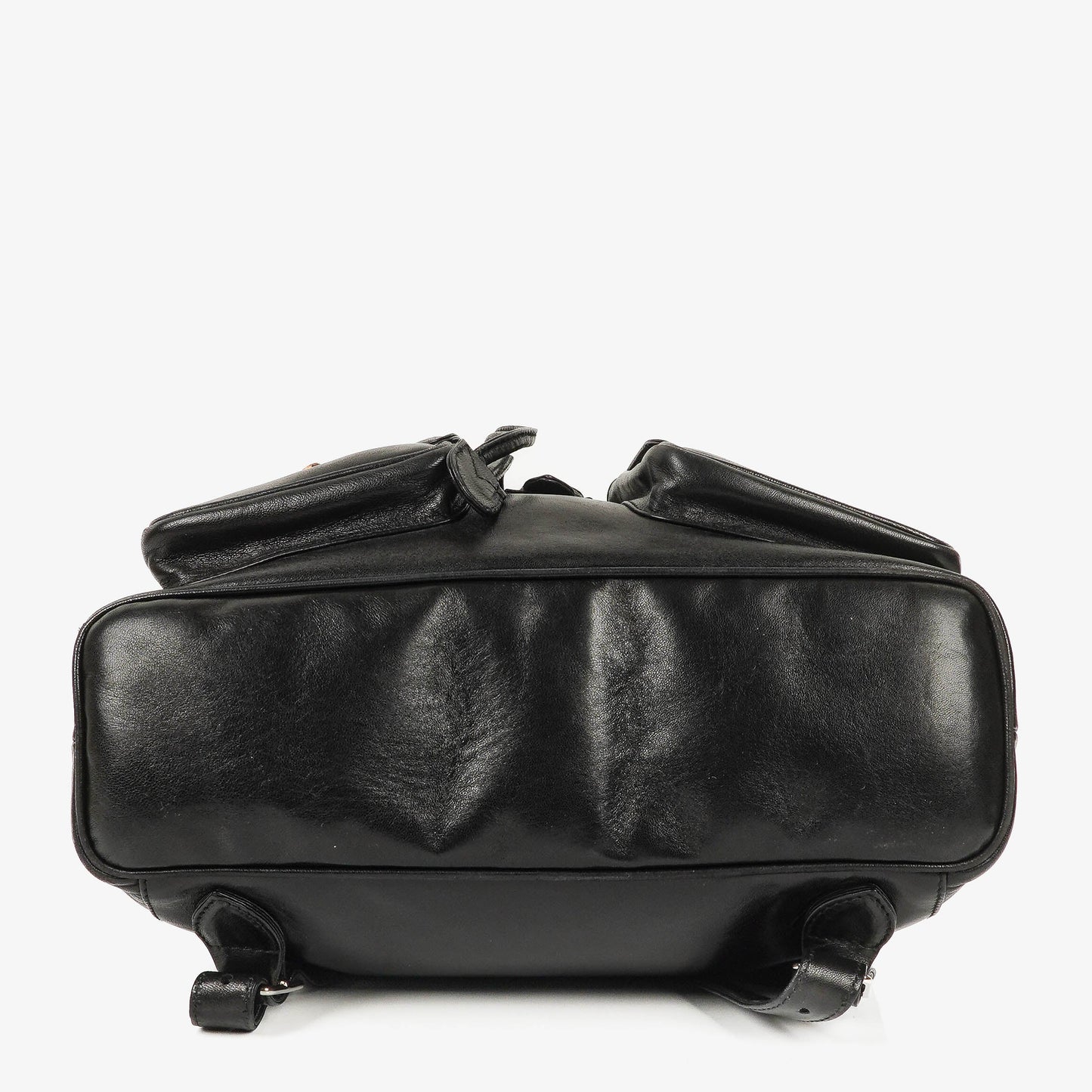 Gucci Vintage Bamboo Rucksack aus schwarzem Leder