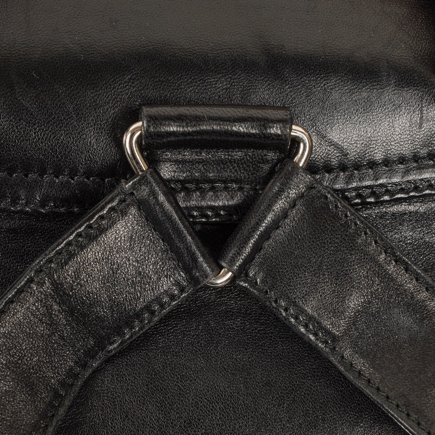 Gucci Vintage Bamboo Rucksack aus schwarzem Leder