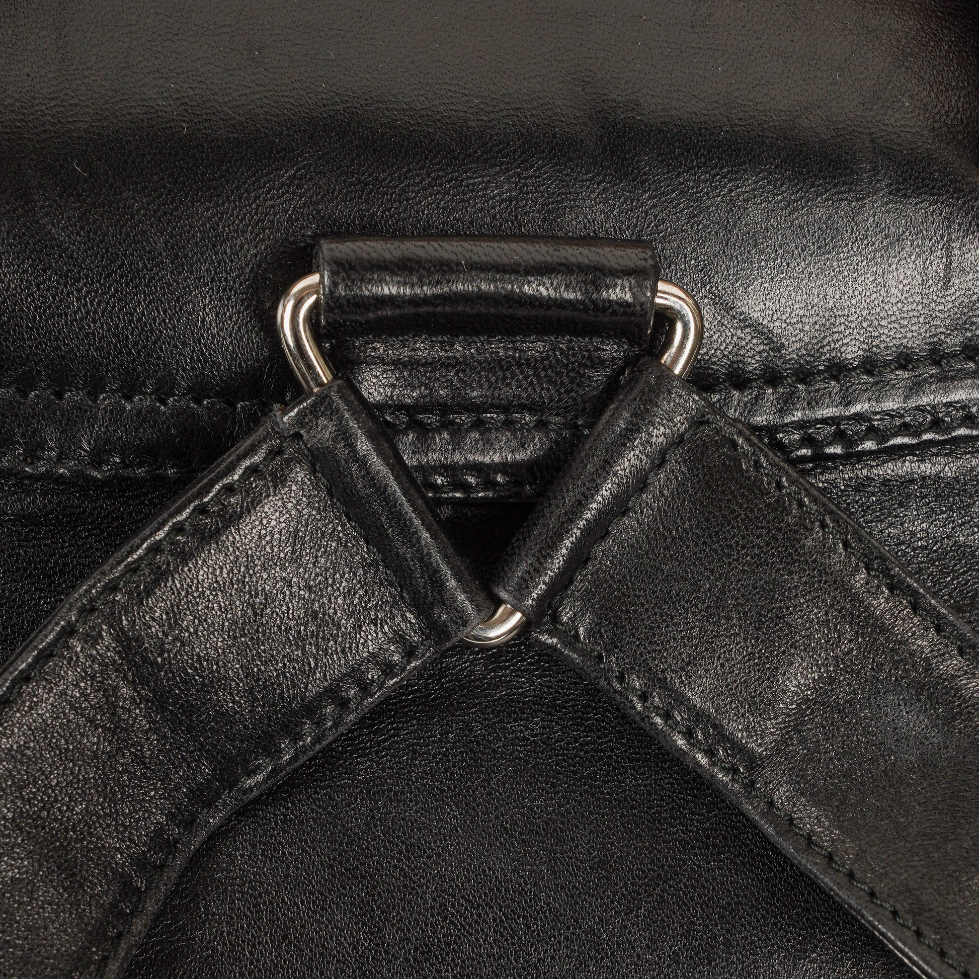 Gucci Vintage Bamboo Rucksack aus schwarzem Leder