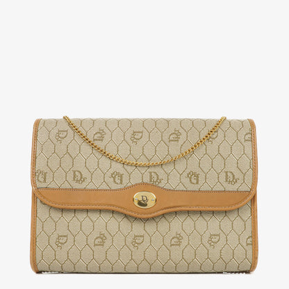Christian Dior Honeycomb Ketten-Schultertasche in Beige