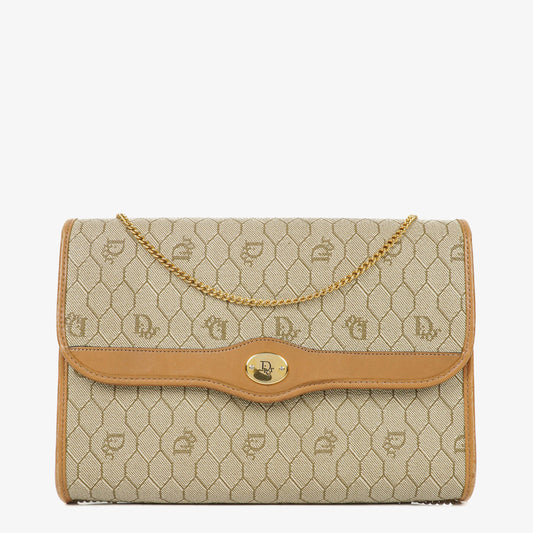 Christian Dior Honeycomb Ketten-Schultertasche in Beige