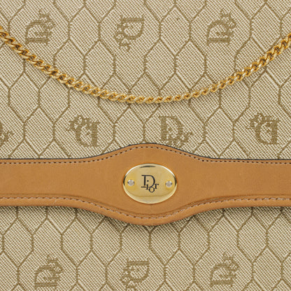 Christian Dior Honeycomb Ketten-Schultertasche in Beige