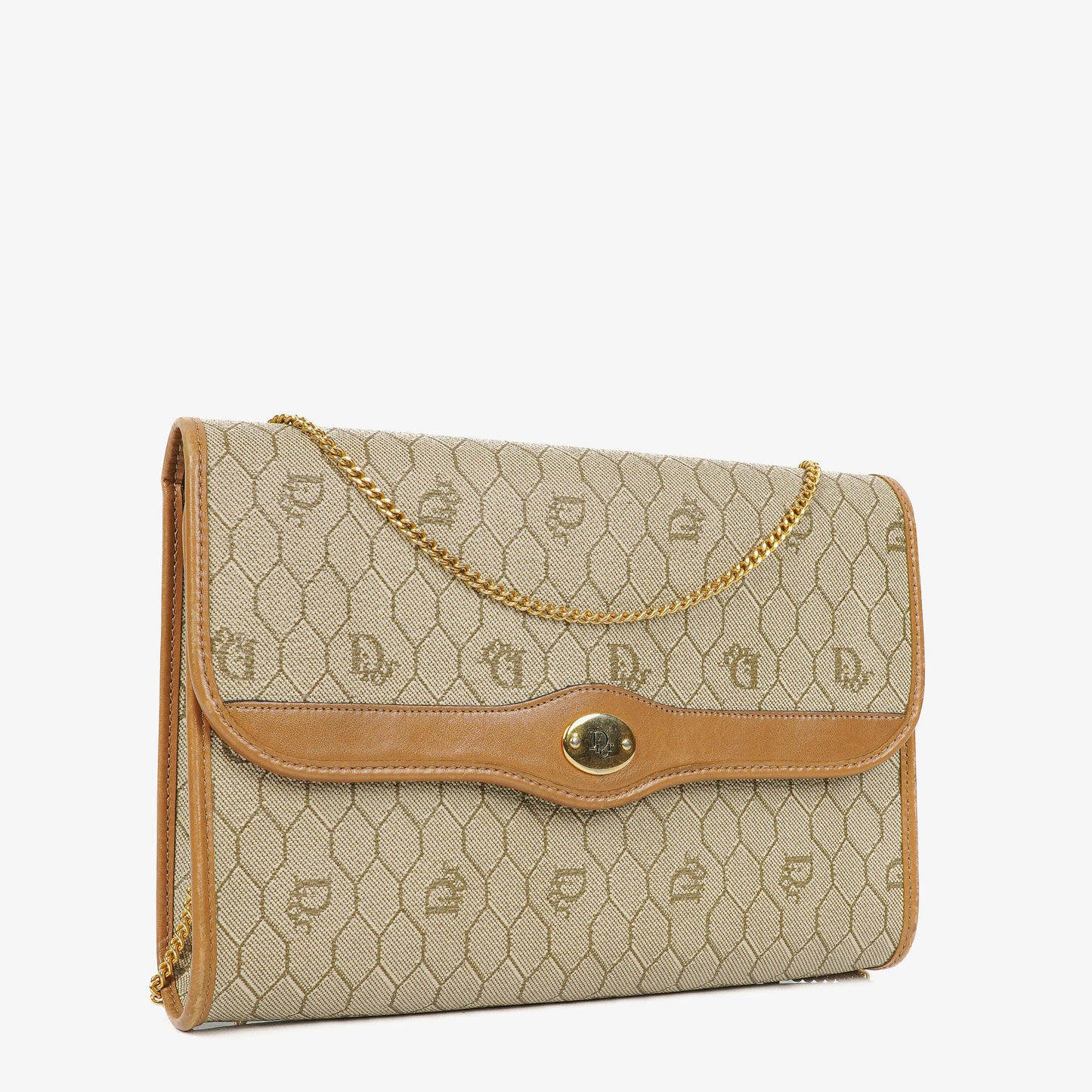 Christian Dior Honeycomb Ketten-Schultertasche in Beige