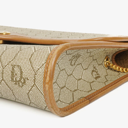 Christian Dior Honeycomb Ketten-Schultertasche in Beige