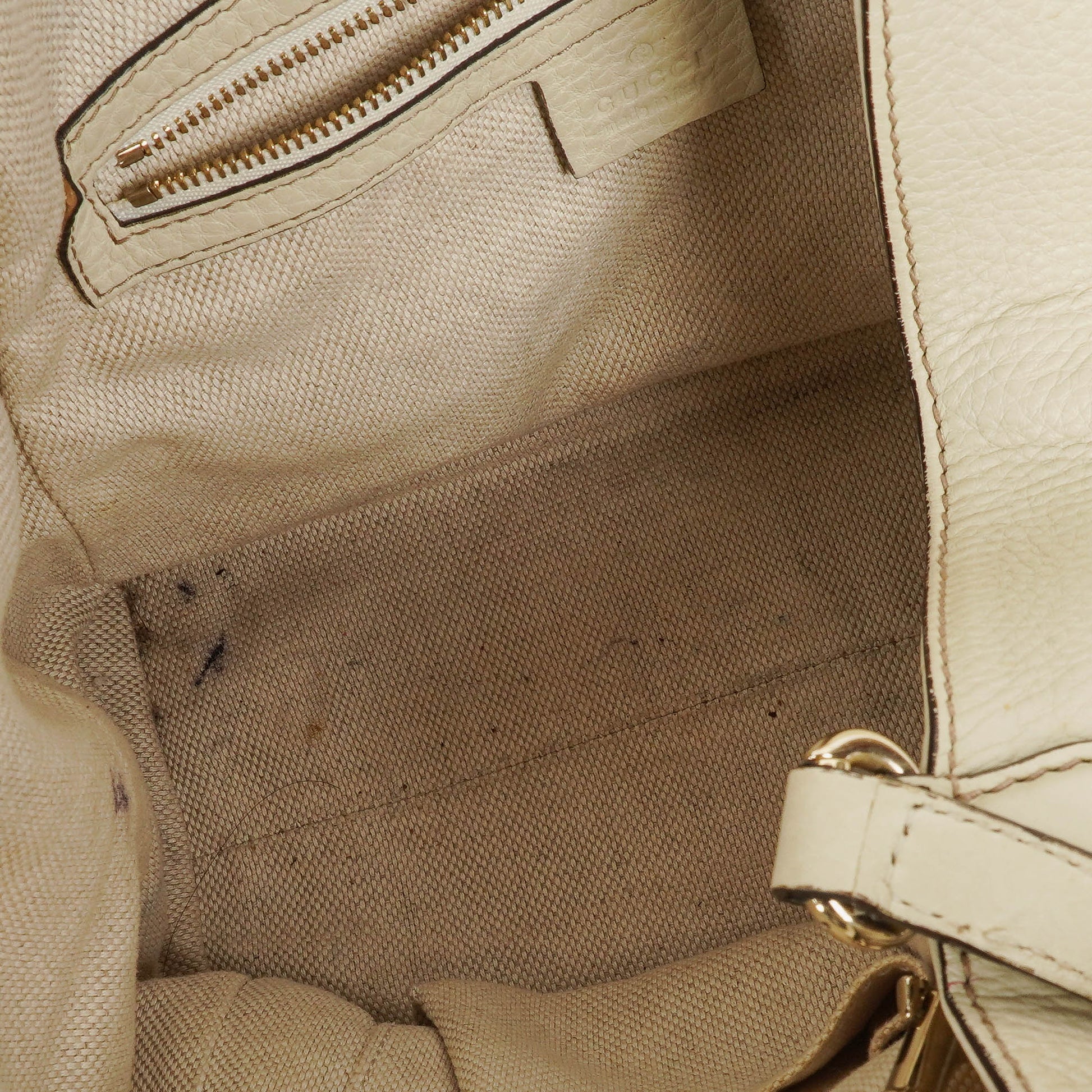 Gucci Soho Tote Bag aus neutralfarbenem Leder