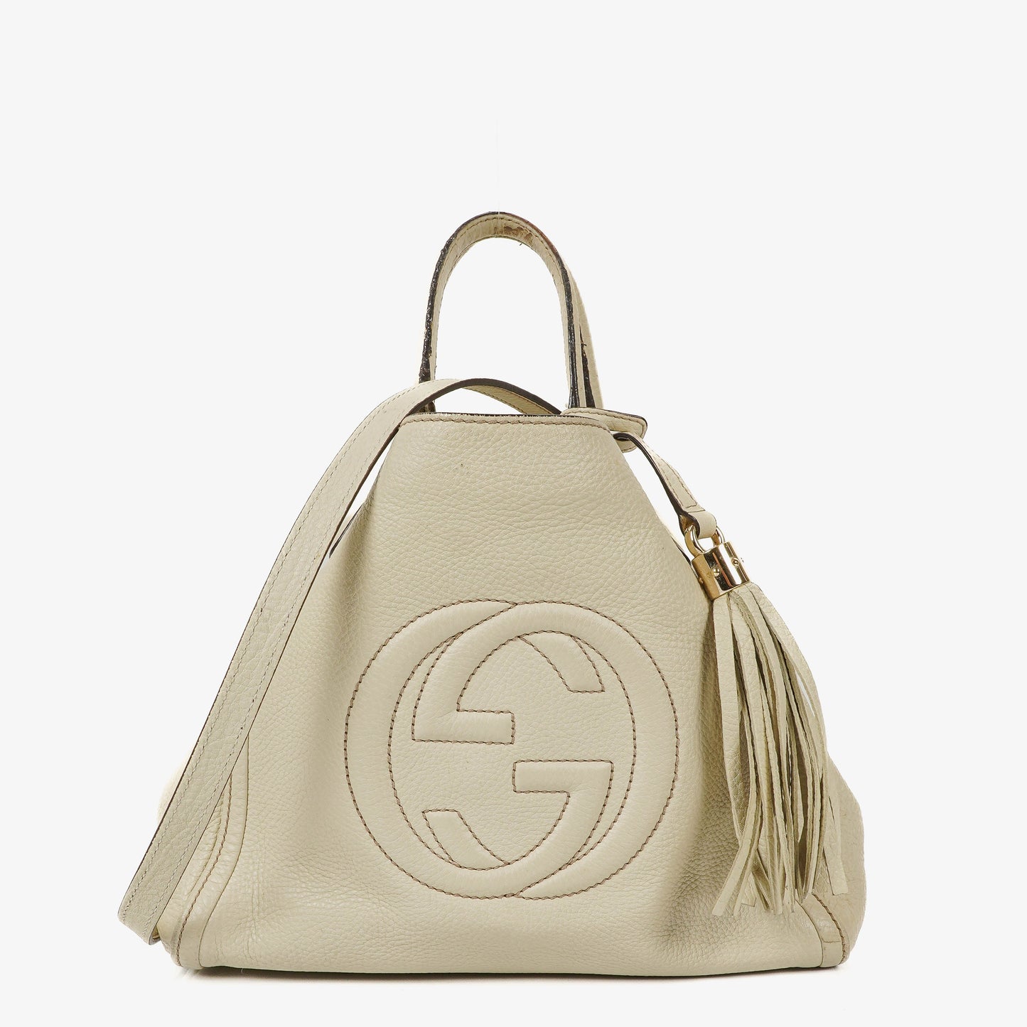 Gucci Soho Tote Bag aus neutralfarbenem Leder