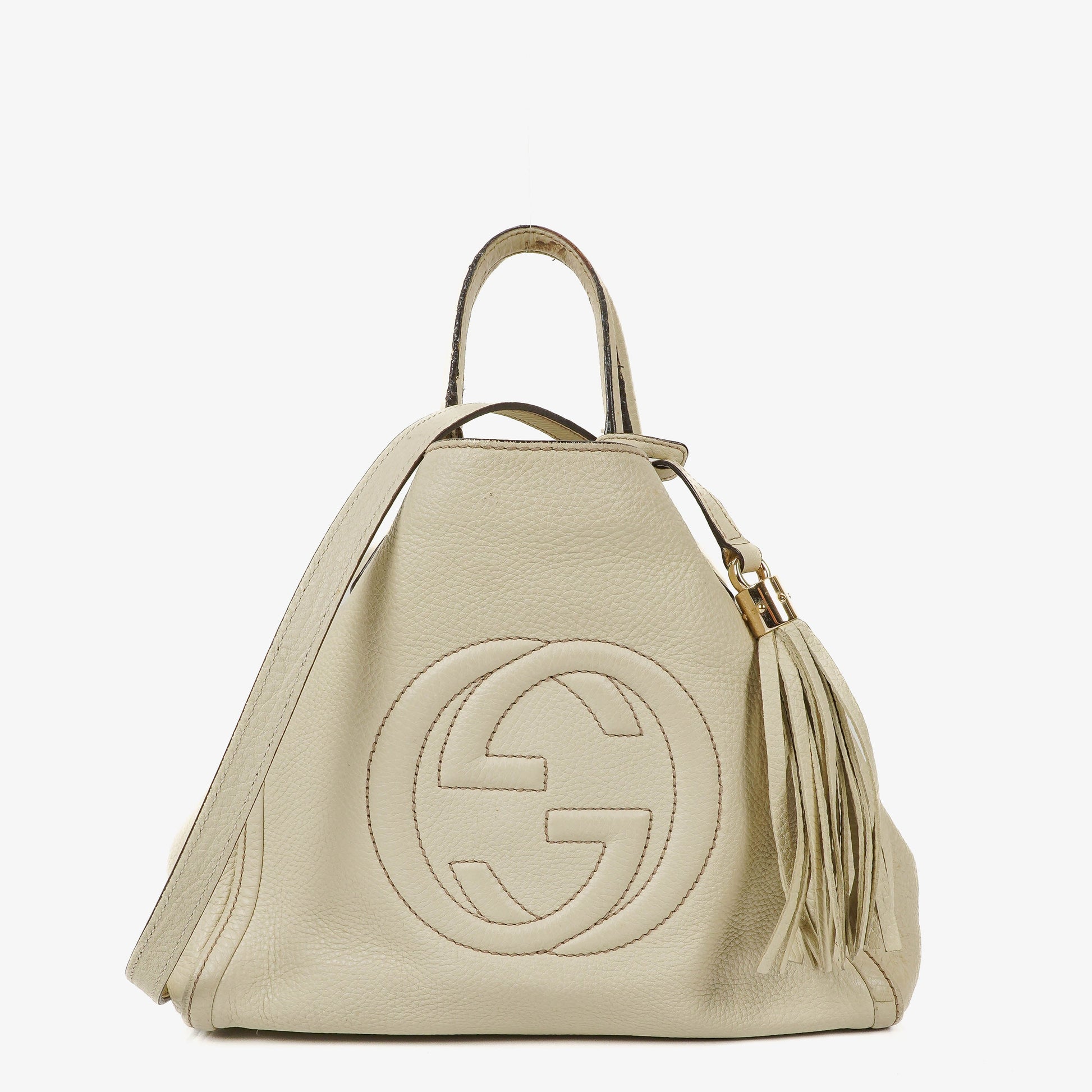 Gucci Soho Tote Bag aus neutralfarbenem Leder