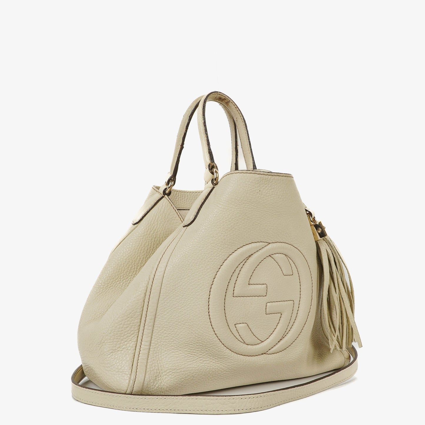 Gucci Soho Tote Bag aus neutralfarbenem Leder