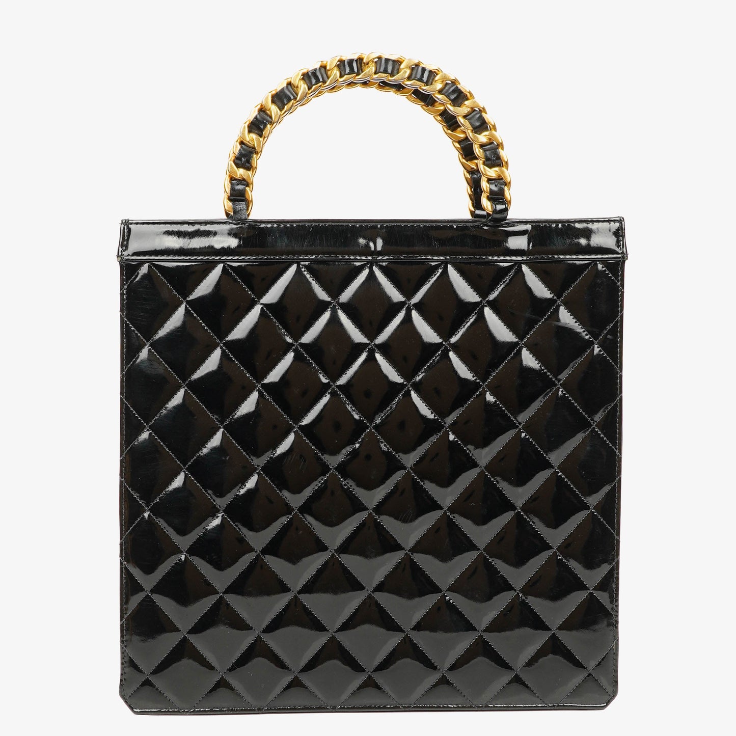 Chanel Tote Tasche aus schwarzem Lackleder