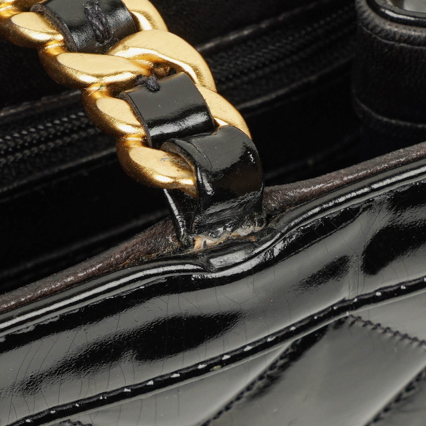 Chanel Tote Tasche aus schwarzem Lackleder