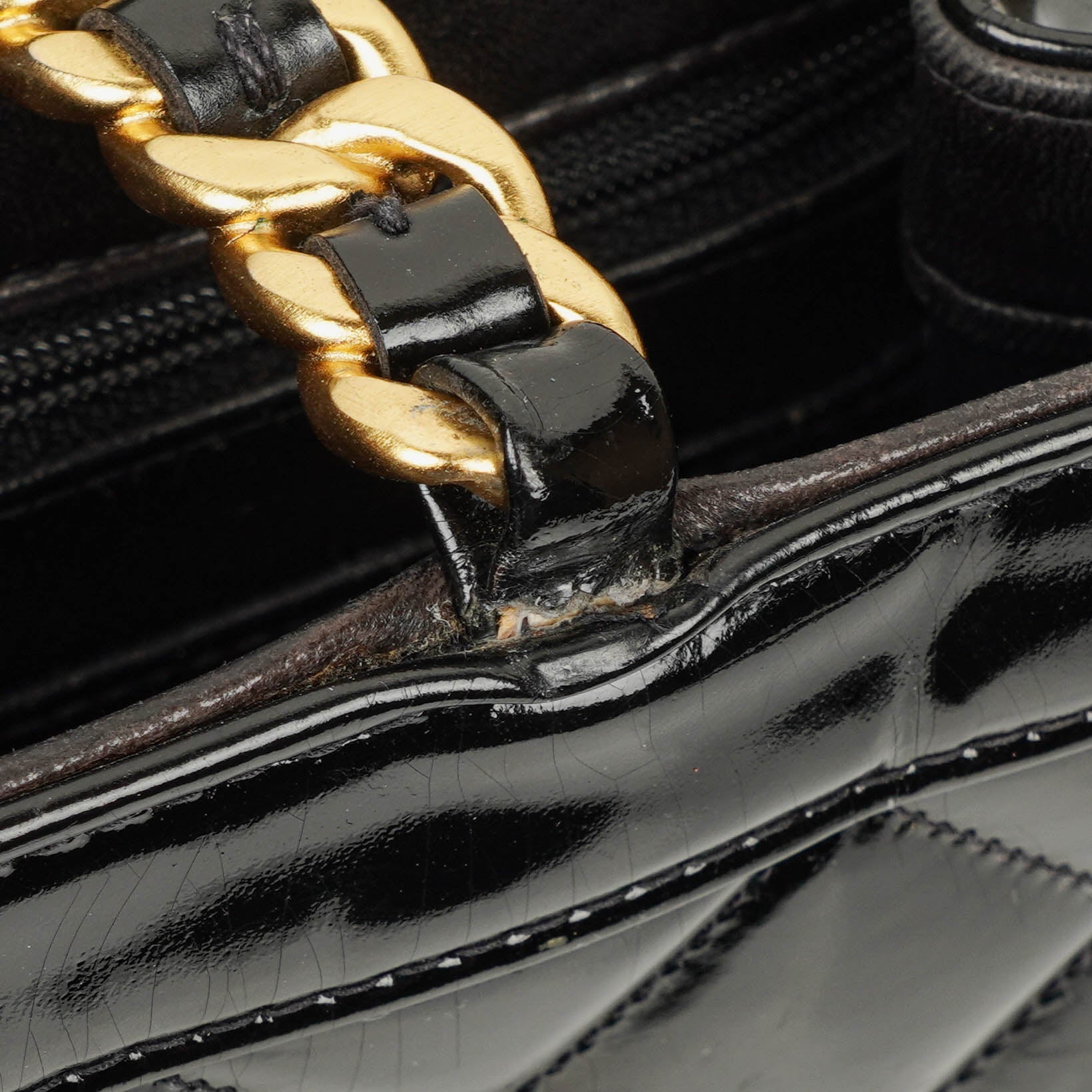Chanel Tote Tasche aus schwarzem Lackleder