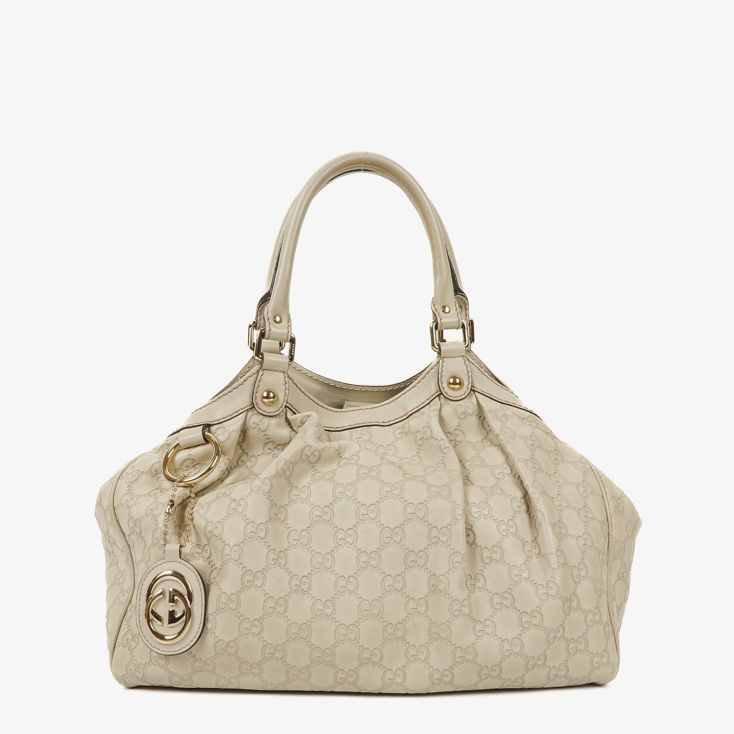 Gucci Sukey Hobo Bag aus neutralfarbenem Guccissima Leder