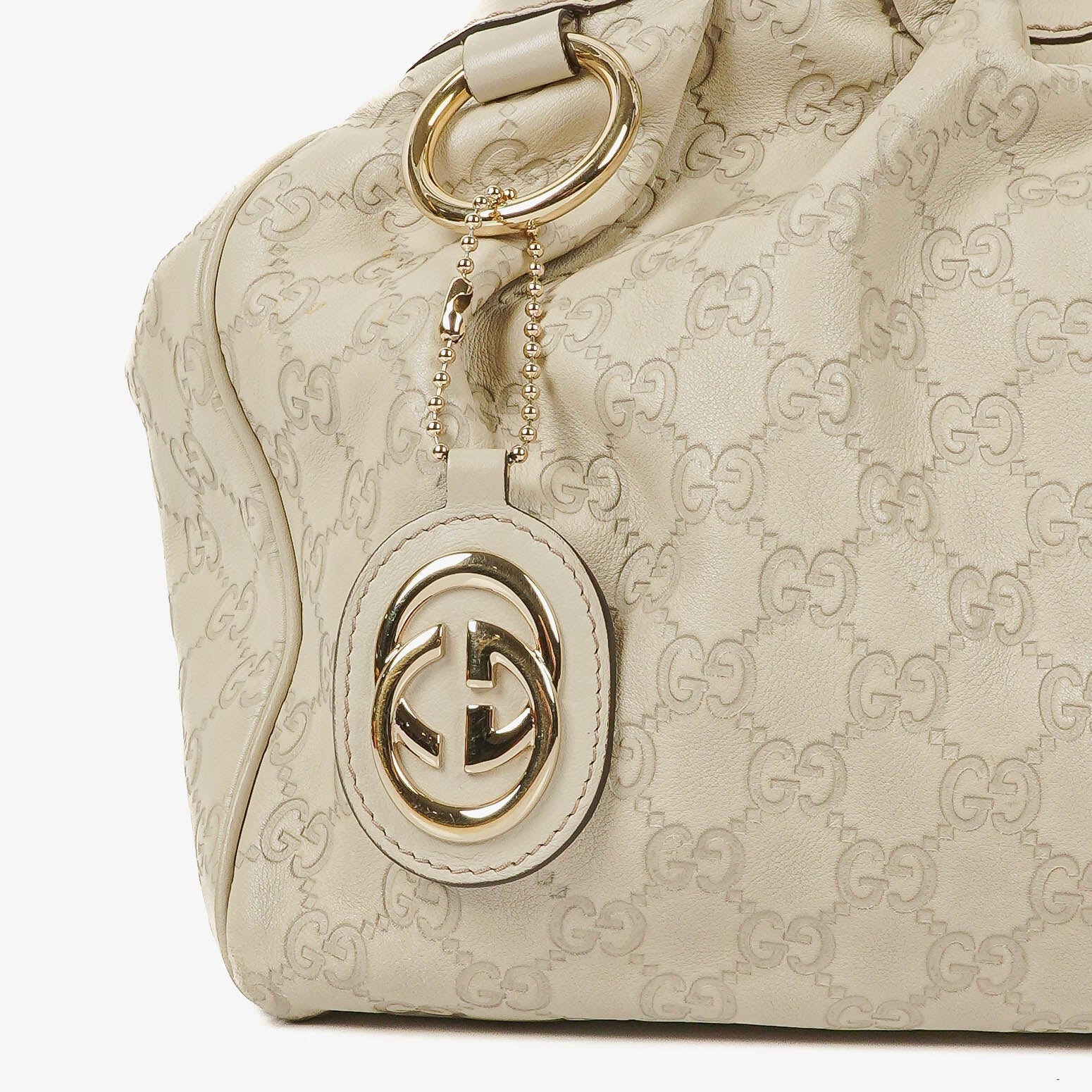 Gucci Sukey Hobo Bag aus neutralfarbenem Guccissima Leder