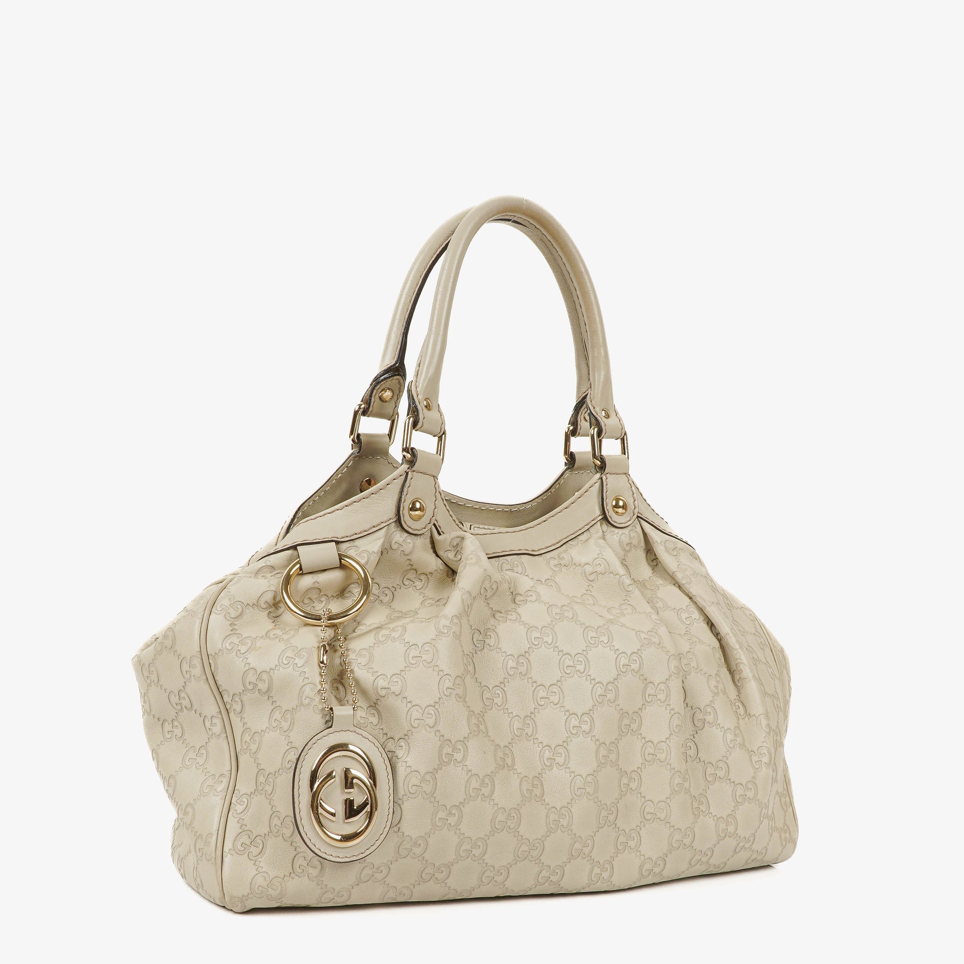 Gucci Sukey Hobo Bag aus neutralfarbenem Guccissima Leder