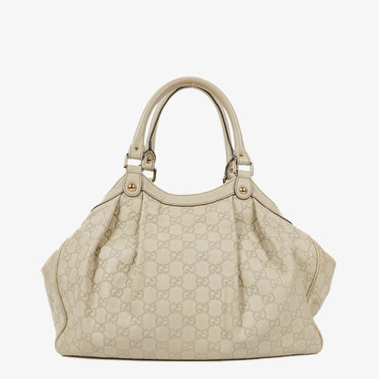 Gucci Sukey Hobo Bag aus neutralfarbenem Guccissima Leder