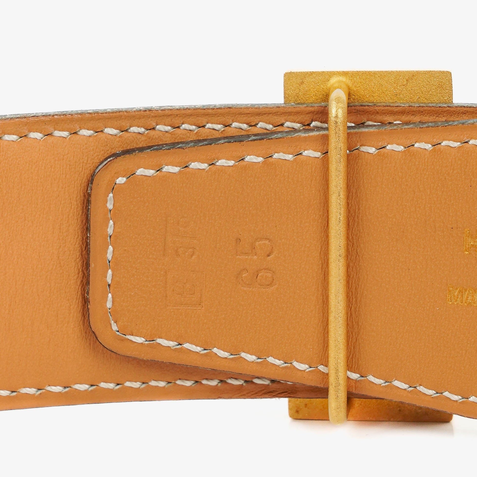 Hermès H Gürtel 32 mm aus schwarzem Boxleder