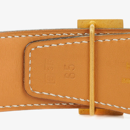 Hermès H Gürtel 32 mm aus schwarzem Boxleder