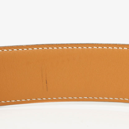 Hermès H Gürtel 32 mm aus schwarzem Boxleder