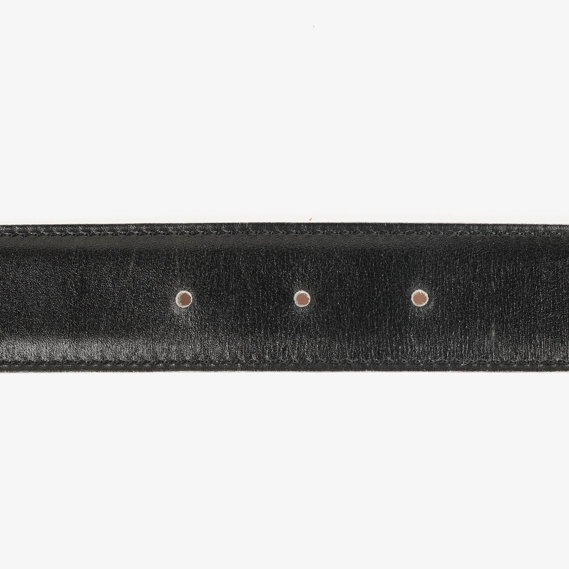 Hermès H Gürtel 32 mm aus schwarzem Boxleder