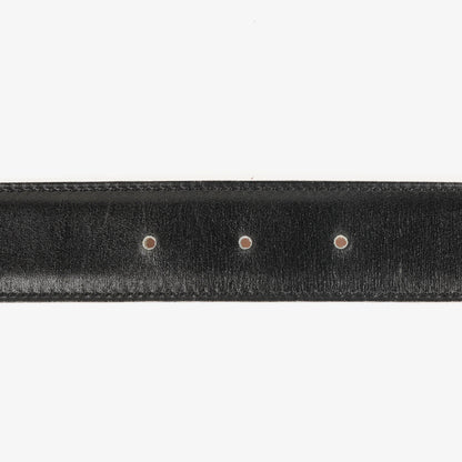 Hermès H Gürtel 32 mm aus schwarzem Boxleder