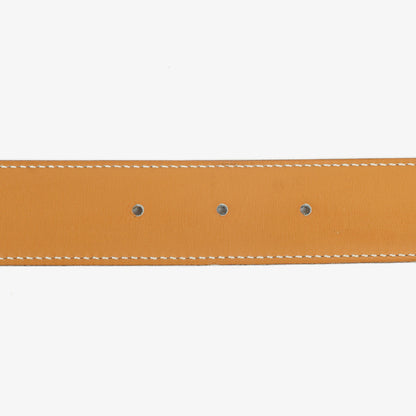 Hermès H Gürtel 32 mm aus schwarzem Boxleder