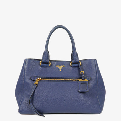 Prada Tote Bag aus blauem Leder