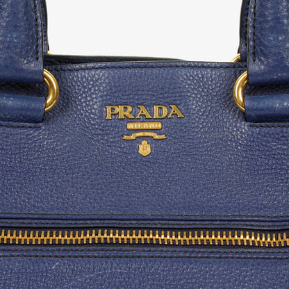 Prada Tote Bag aus blauem Leder